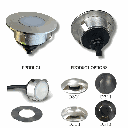 2036B - 3 encastrés bois Ø6cm Bleu