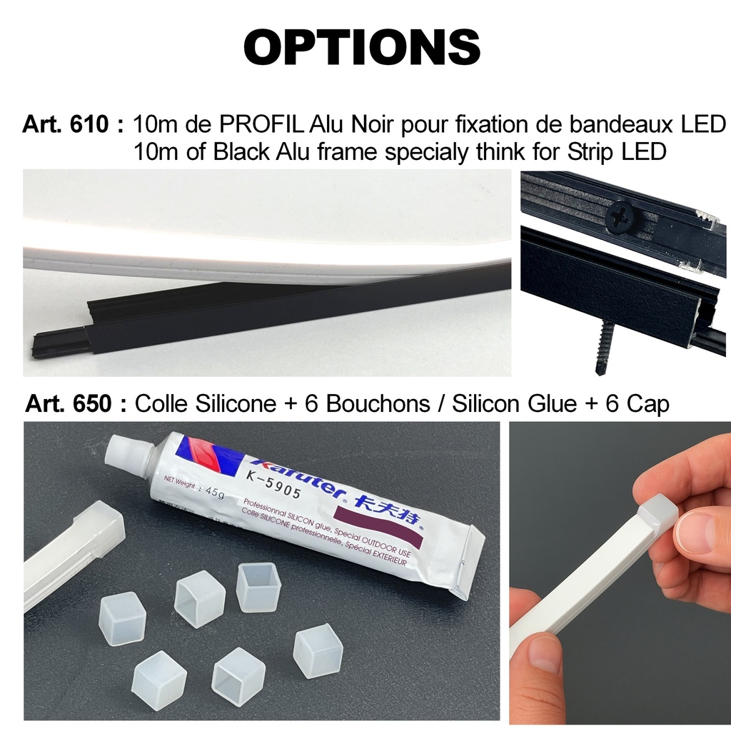 Kit Escalier 8 Bandeau Lumineux Silicone 1,2m