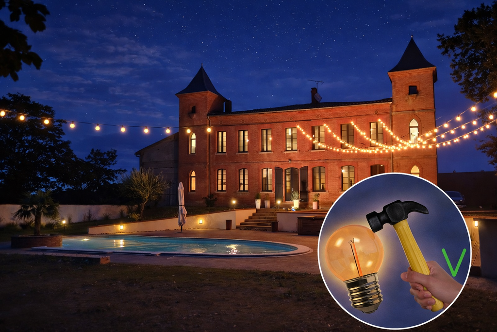 Guirlande 12m TEMPEST (Ampoules Incassables) 24xE27/G45 LED 1W - 1700K