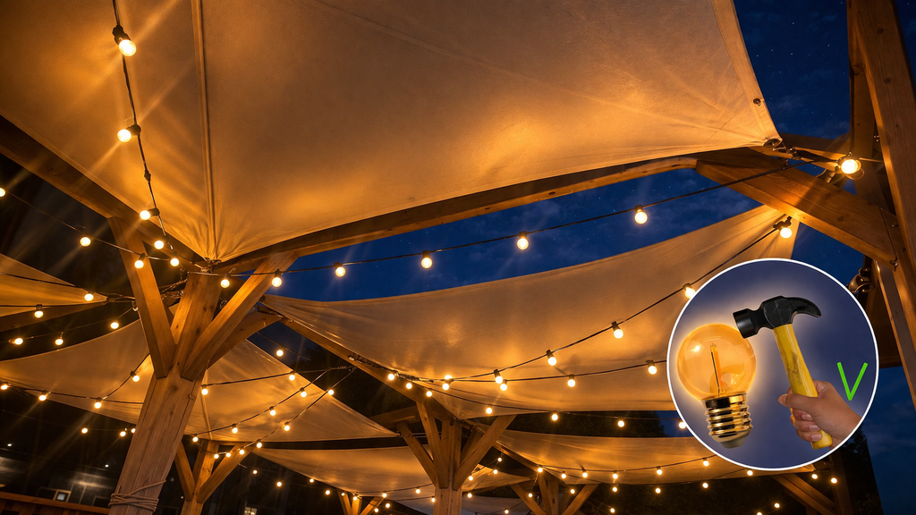 Guirlande 1,5m TEMPEST (Ampoules Incassables) 3xE27/G45 LED 1W - 1700K