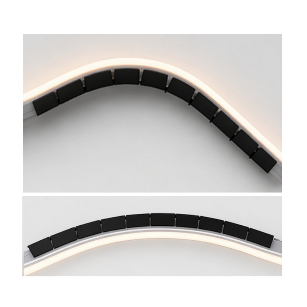 Profil Alu Noir Flex(+&-) pour Bandeaux Led (4x1m+Jonctions)