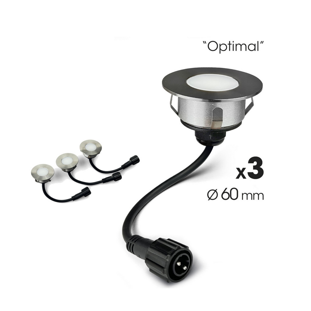 Kit 6 Spots encastrés pour bois Ø6cm - 3000°K + Accessoires