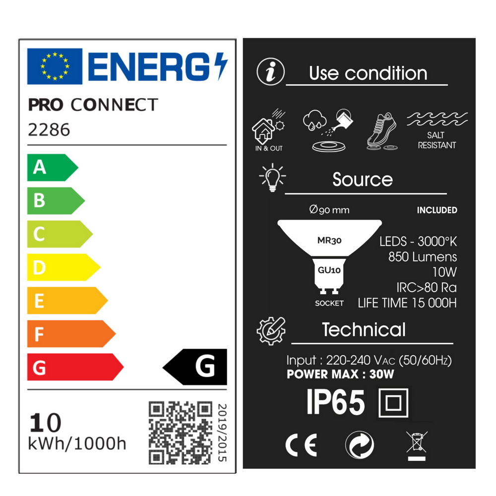 2286 - Spot à encastrer bois Ø16cm 3000°K