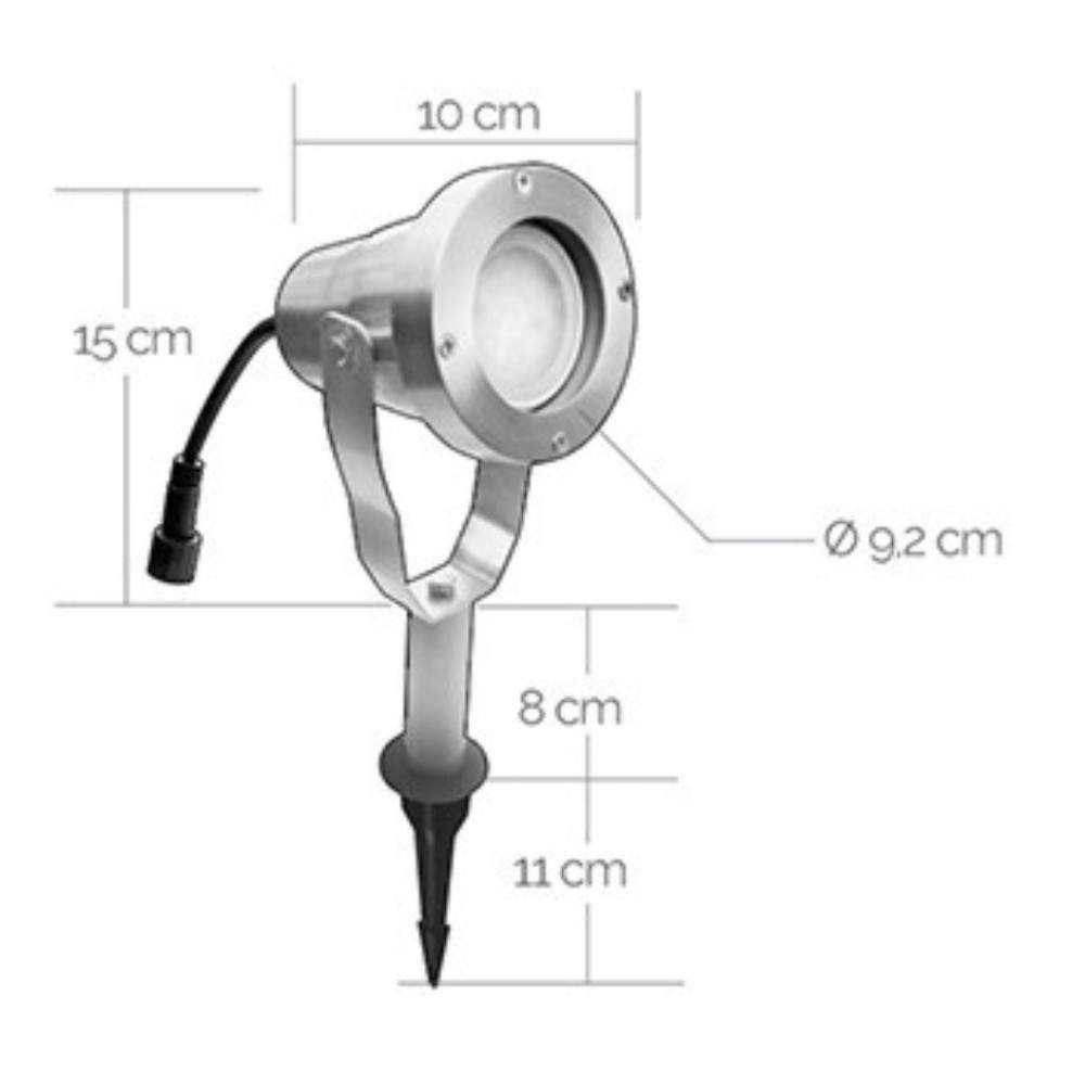 3416-Set3 - KIT 3 Projecteur Alu Noir TARGET10 - 4W