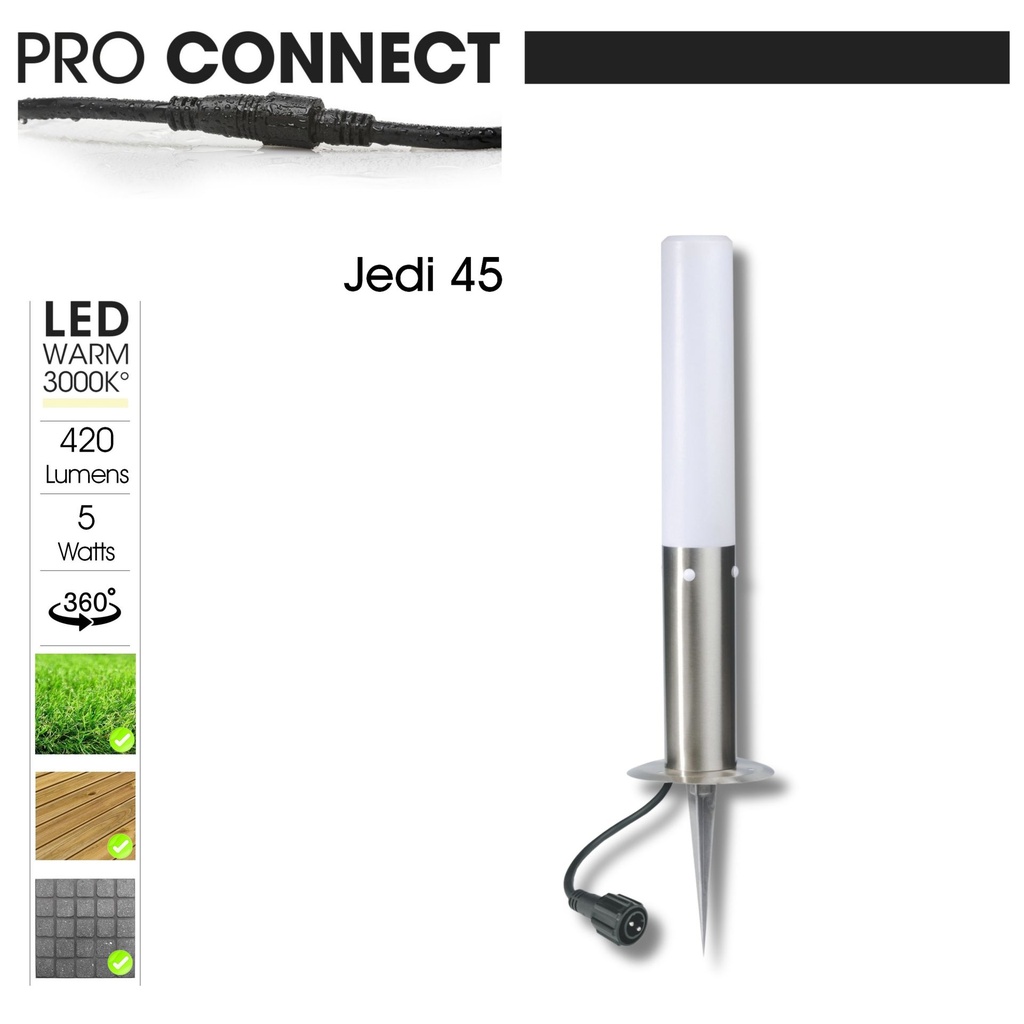 4213A-Set3 - 3 Bornes Inox à piquer LED