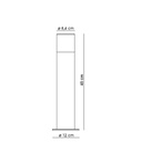 4223 - Borne Noire ZEN, Ø 7,6cm + Piquet Ht 45cm