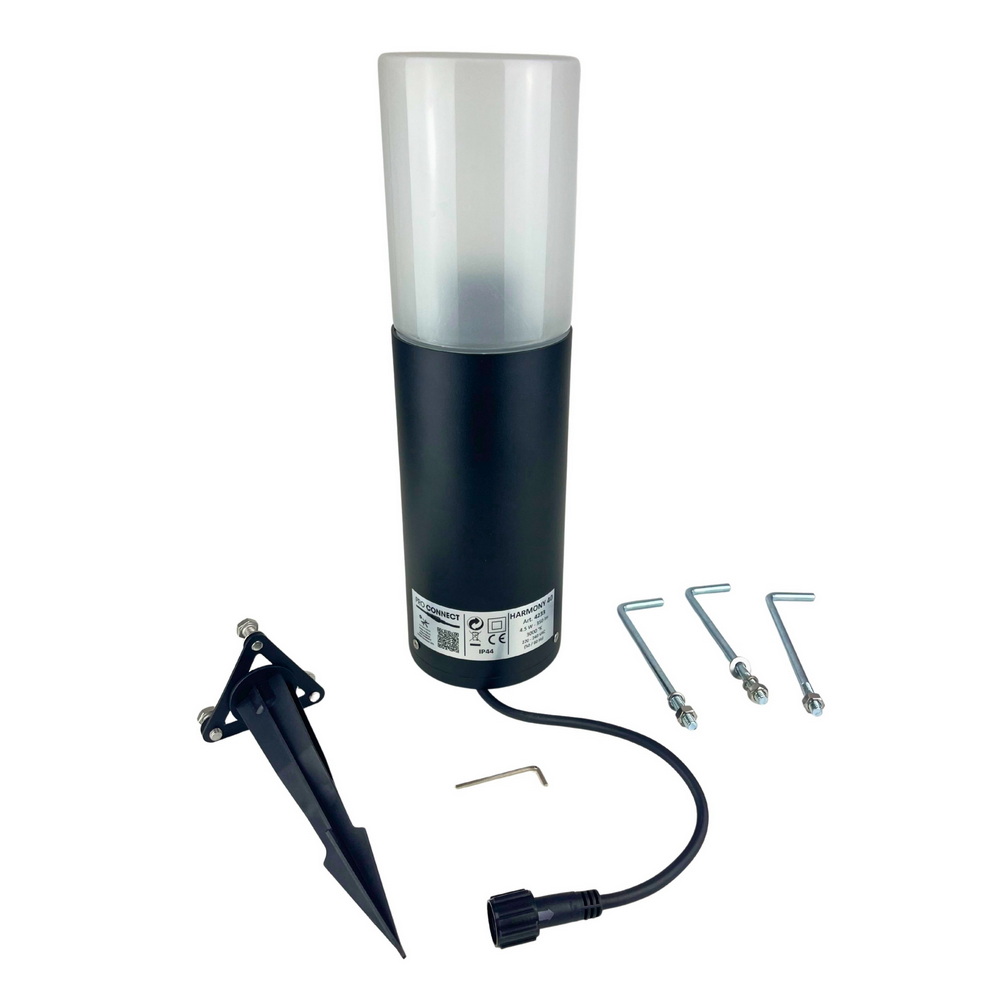 4233 - Borne Noire Ø 11,4cm + Piquet Ht 40cm