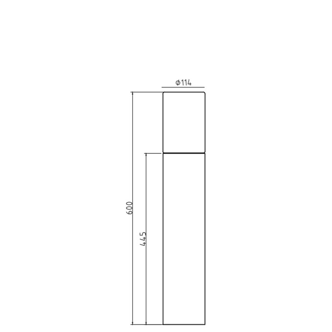 4234 - Borne Noire Ø 11,4cm + Piquet Ht 60cm