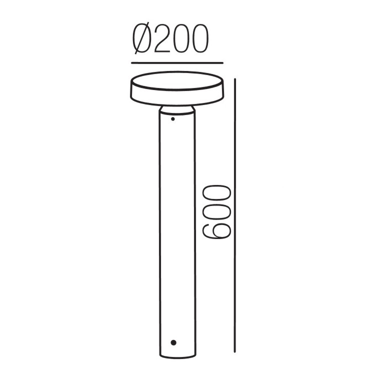 4255 - Potelet noir diffuseur Rond - ht 60 cm