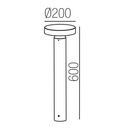 4255 - Potelet noir diffuseur Rond - ht 60 cm