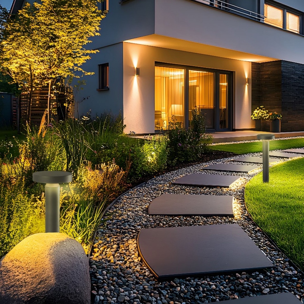 4255 - Potelet noir diffuseur Rond - ht 60 cm