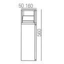 4414 - Borne Noire  16 x 5 x Ht 56cm - Bizauté 2 côté