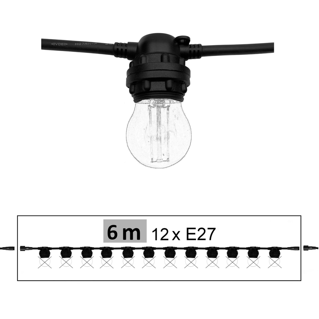 8506-G46 - Guirl 6m 12xE27/ST64 Fil 2200K