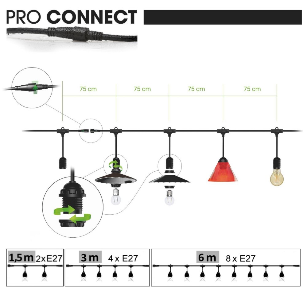 8603-C720 - Guirlande (Extension) 3m 4xE27/ST64 Fil 2700K