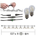 8606-33-30L-P - Guirlande 6m 8xE27 Coupelle + prise