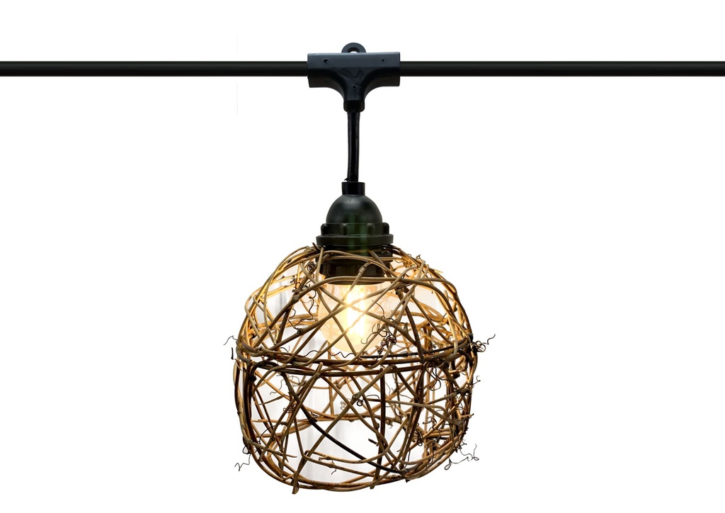 8606-G33-60L - Guirlande 6m 8xE27 Rattan Ball