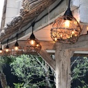 8606-G33-60L-P - Guirlande 6m 8xE27 Rattan Ball + prise