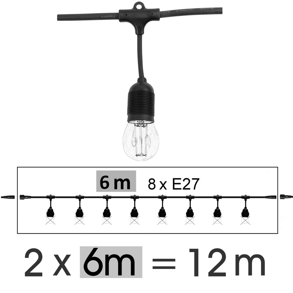 8612-G34 - Guirl. 12m 16xE27/A60 Fil 1700K