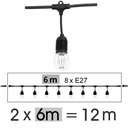 8612-G42 - Guirl. 12m 16xE27/G45 Fil 3000K