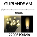 9520 - EXTENSION - Guirlande 60 LEDS (Fixe) - 6 m - Fil Noir - Blanc Chaud 2200°k
