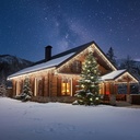 9532 - EXTENSION - Stalactite 60 LEDS (Flash) - L 2 m x H 55 cm -  Fil Noir - Blanc Chaud 4000°K