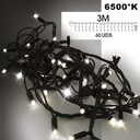 9543 - EXTENSION - Frange courte 60 LEDS (Flash) - L 3 m x H 40 cm -  Fil Noir - Blanc Froid 6500°K