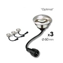 3 Spots encastrés bois Ø6cm - Diffuseur 1 fenêtre