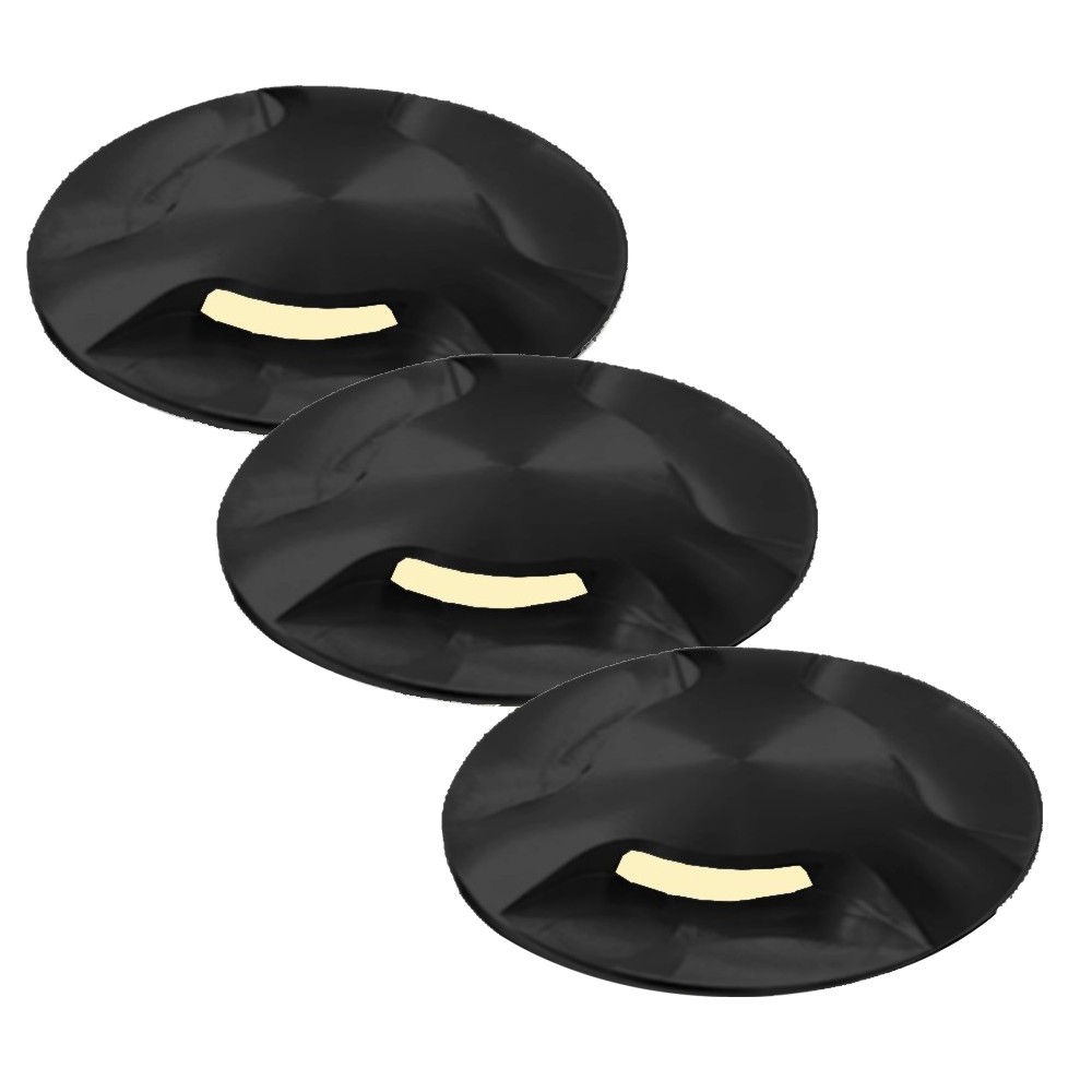 D313 - 33 Tapas de aluminio negro para foco de Ø6 cm 2036 - 3 ventanas