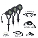 3416-Set3 - JUEGO de 3 focos de aluminio negro TARGET10 - 4 W
