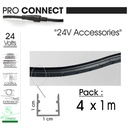 Profil Alu Noir Flex(+&-) pour Bandeaux Led (4x1m+Jonctions) (copie)