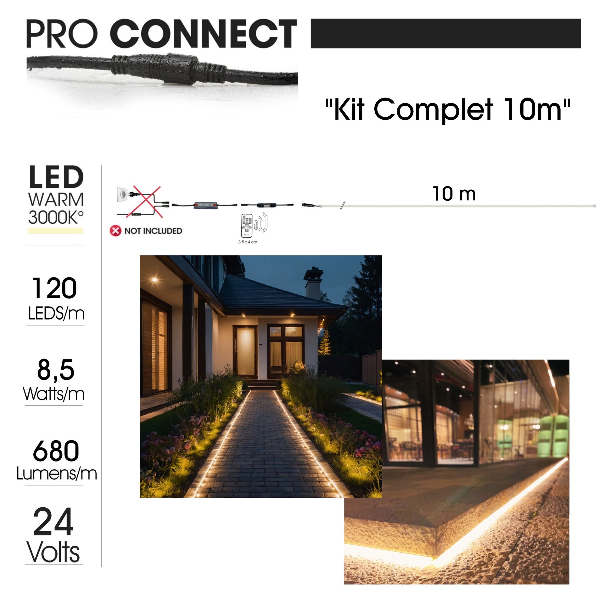 [1064] 1064 - Bandeau Lumineux Silicone - 1cm x 10 m + Telc.
