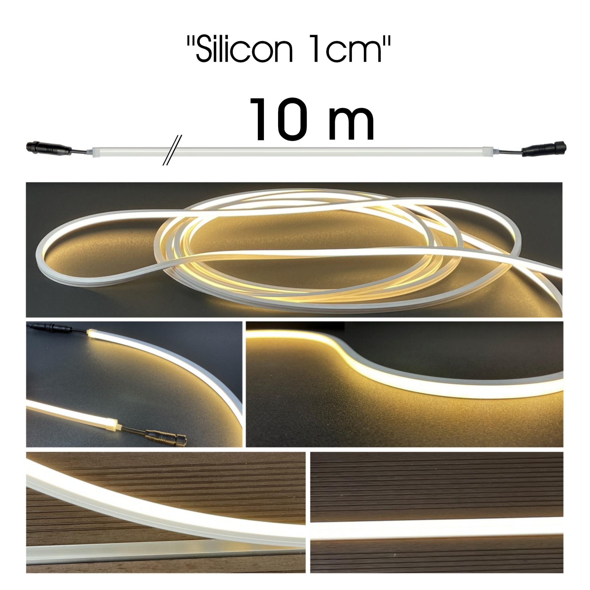 [1166] 1166 - Ext. Bandeau Lumineux Silicone - 1cm x 10 m - 3000°K