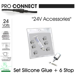 [F650] Set de 6 bouchons + Colle silicone Etanche (Bandeaux LED )