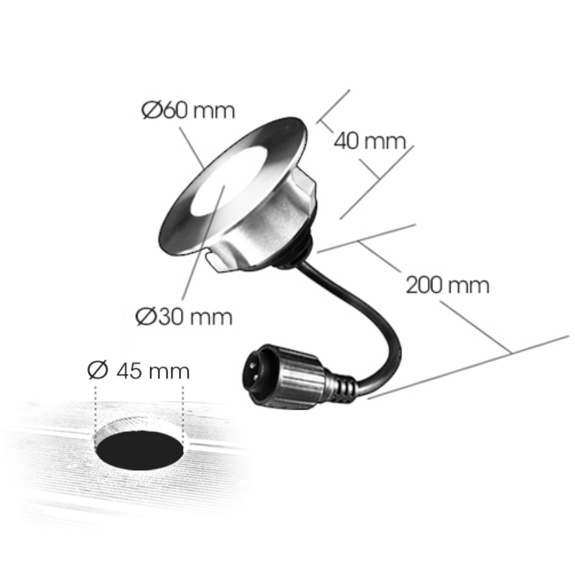 [2036-D313] 2036-D313 - 3 encastrés bois Ø6cm - 3 sect° NOIR