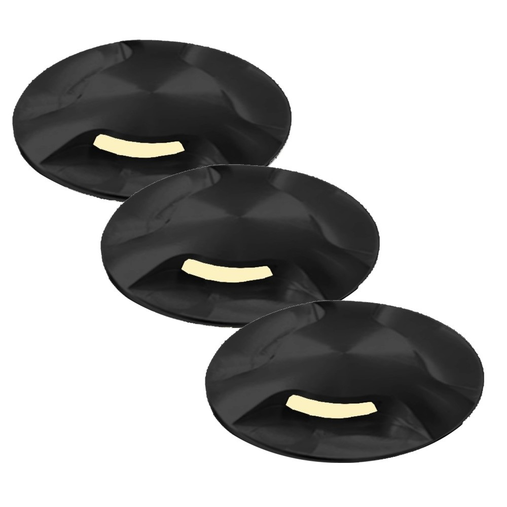 [2036-D313] 2036-D313 - 3 encastrés bois Ø6cm - 3 sect° NOIR