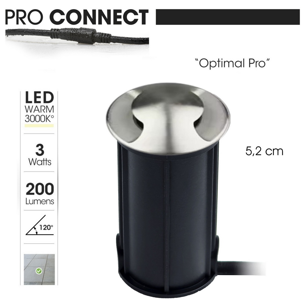 [2646-D402] 2646-D402 - Encastré béton Ø 52mm  - 2 Sect° INOX