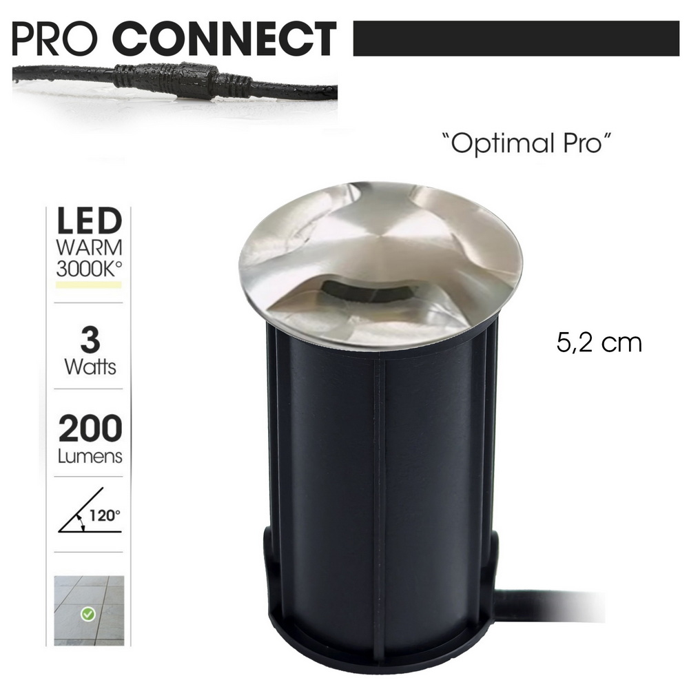 [2646-D403] 2646-D403 - Encastré béton Ø 52mm  - 3 Sect° INOX