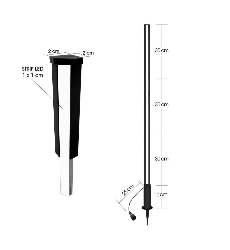 [4106] 4106 - Piquet de lumière indirecte - Ht 100 cm