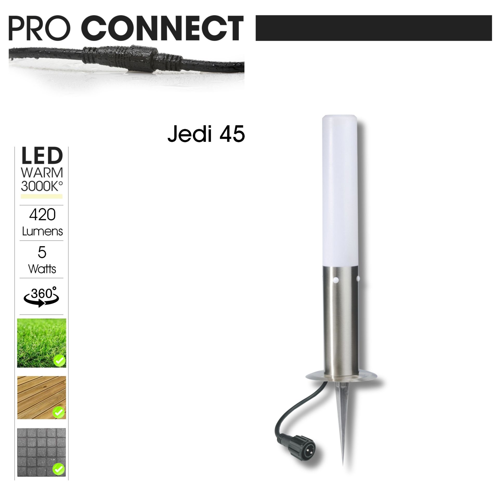 [4213A] 4213A - Mini Balise Inox à piquer LED