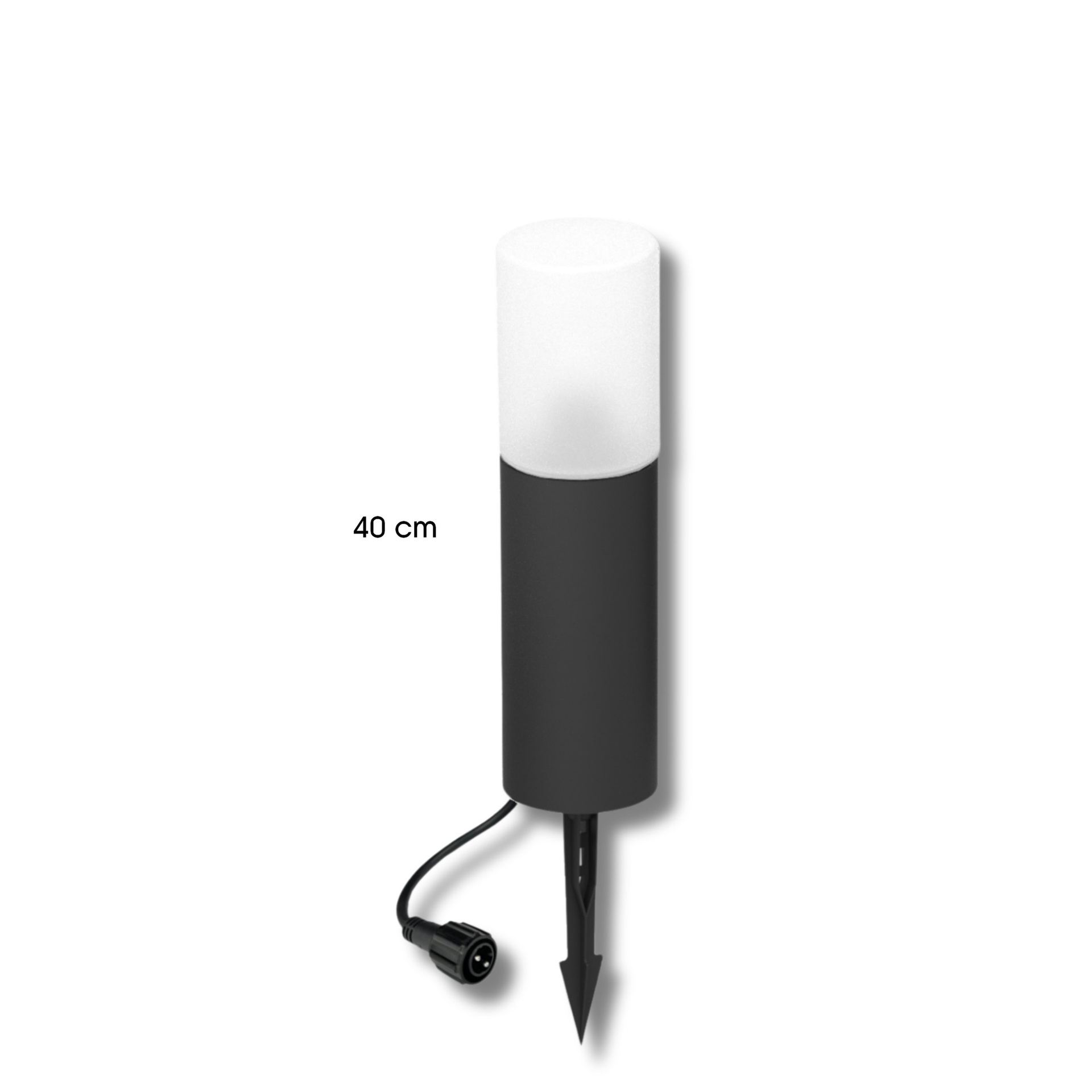 [4233] 4233 - Borne Noire Ø 11,4cm + Piquet Ht 40cm