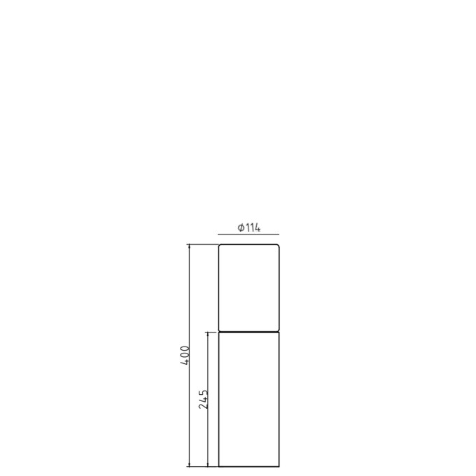 [4233] 4233 - Borne Noire Ø 11,4cm + Piquet Ht 40cm