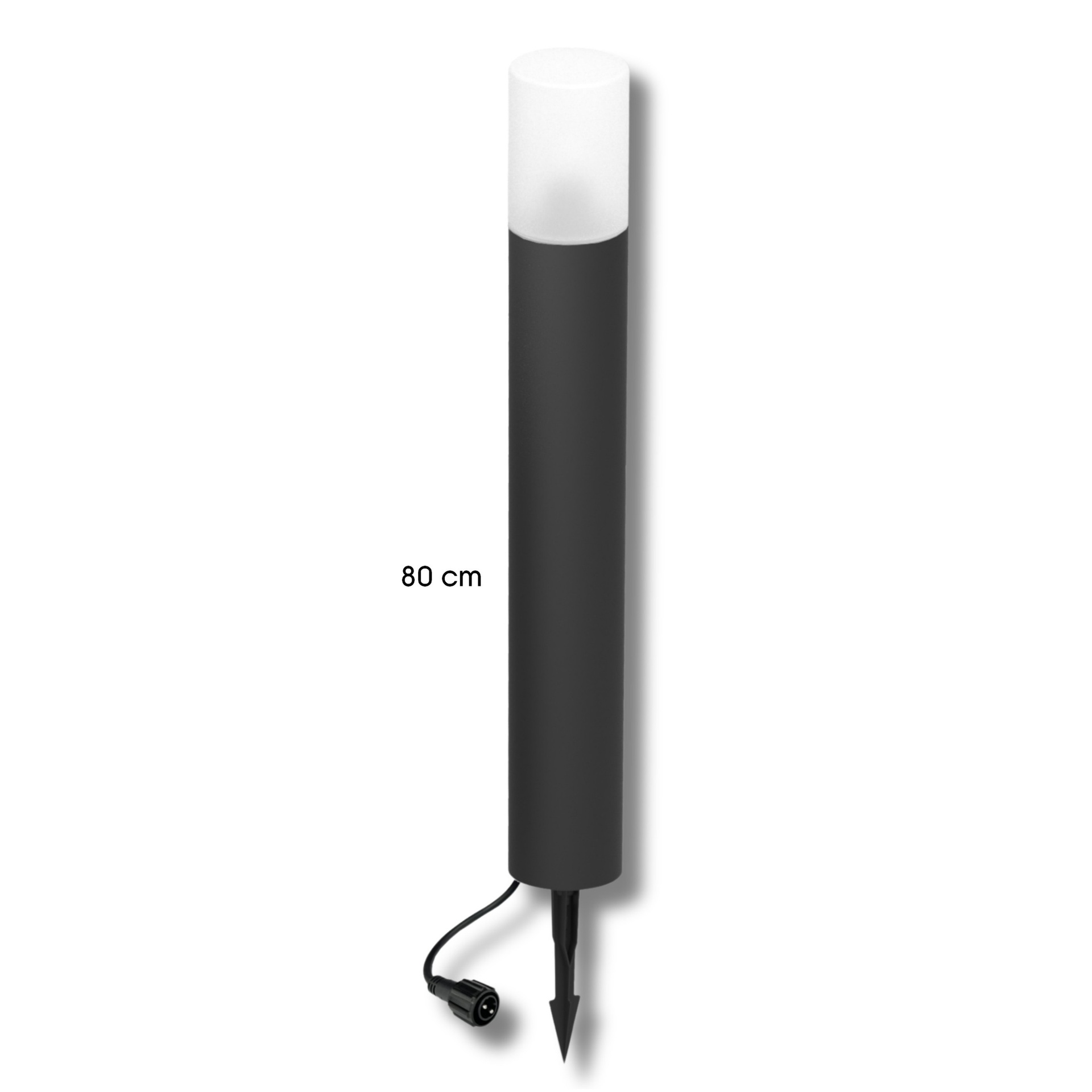 [4235] 4235 - Borne Noire Ø 11,4cm + Piquet Ht 80cm
