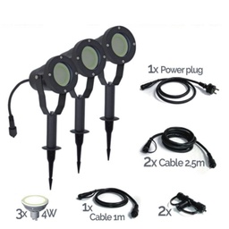 [3416-Set3] 3416-Set3 - JUEGO de 3 focos de aluminio negro TARGET10 - 4 W