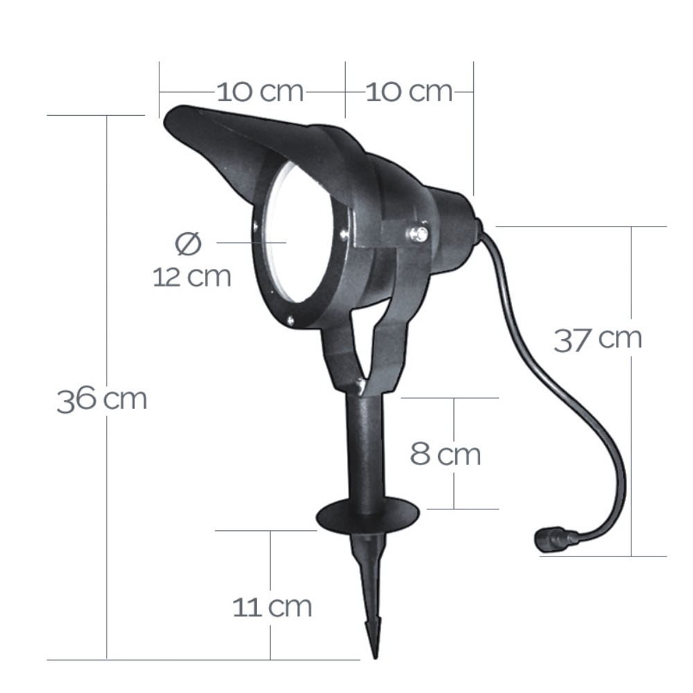 [3636] 3636 - Projecteur Alu Noir MR30 10W