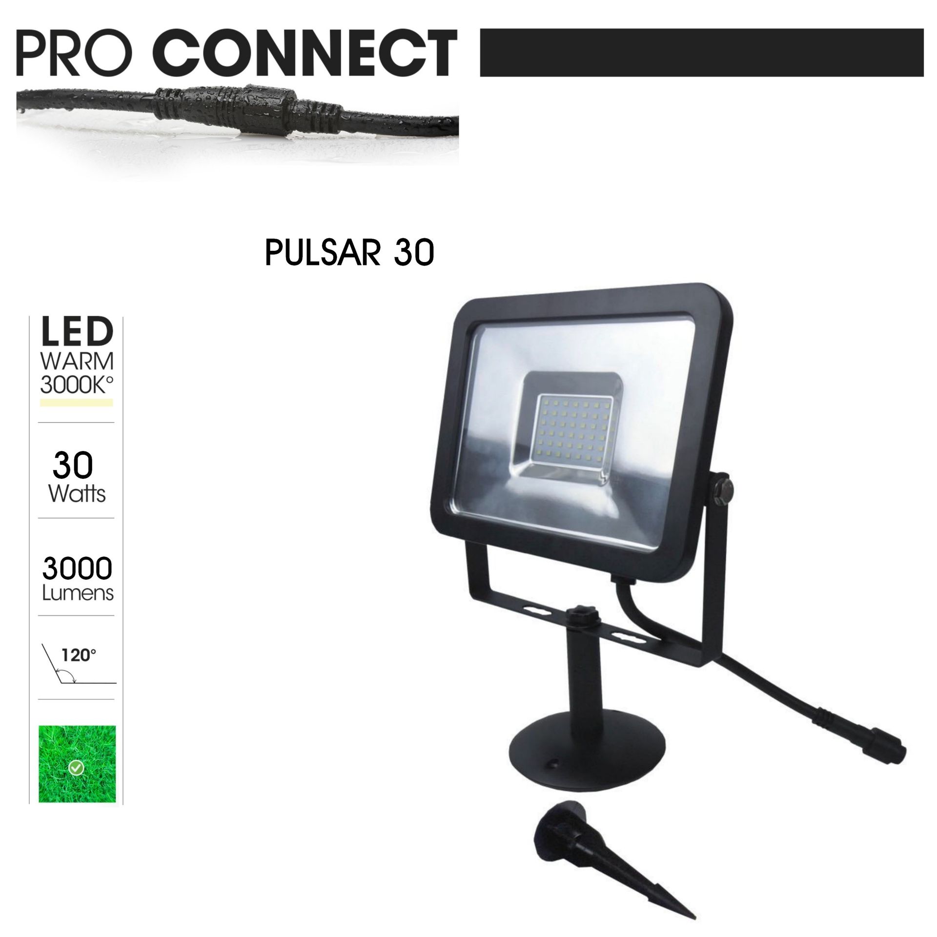 [3946] 3946 - Projecteur Noir Alu+Plastic 30W