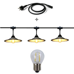 [8606-33-30L-P] 8606-33-30L-P - Guirlande 6m 8xE27 Coupelle + prise
