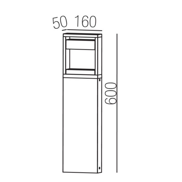 [4424] 4424 - Borne Noire  16 x 5 x Ht 60cm - Angle directionnel