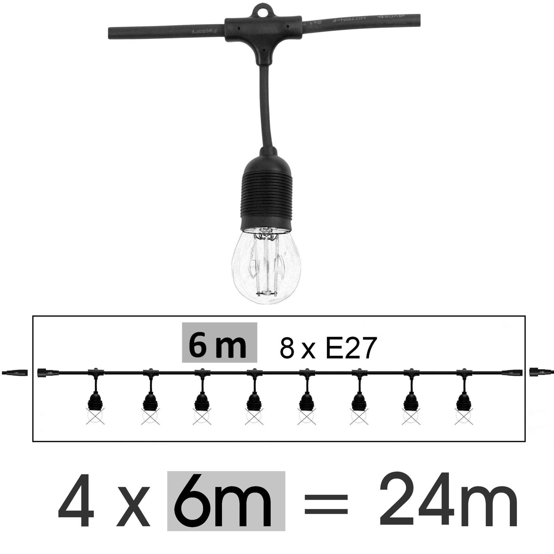 [8624-G34] 8624-G34 - Guirl. 24m 32xE27/A60 Fil 1700K