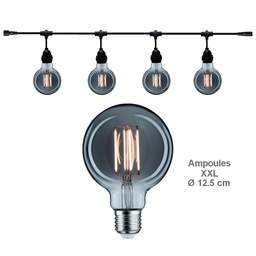 [8603-C921] Guirlande 3m MODERN GREY (Ampoules Fumées) 4xE27/G125 LED 4,5W - 2100K