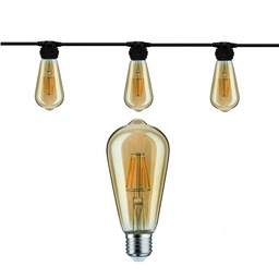 [8512-G46] Guirlande 12m MIDNIGHT (Ampoules Vintage) 24xE27/ST64 LED 1W - 2200K